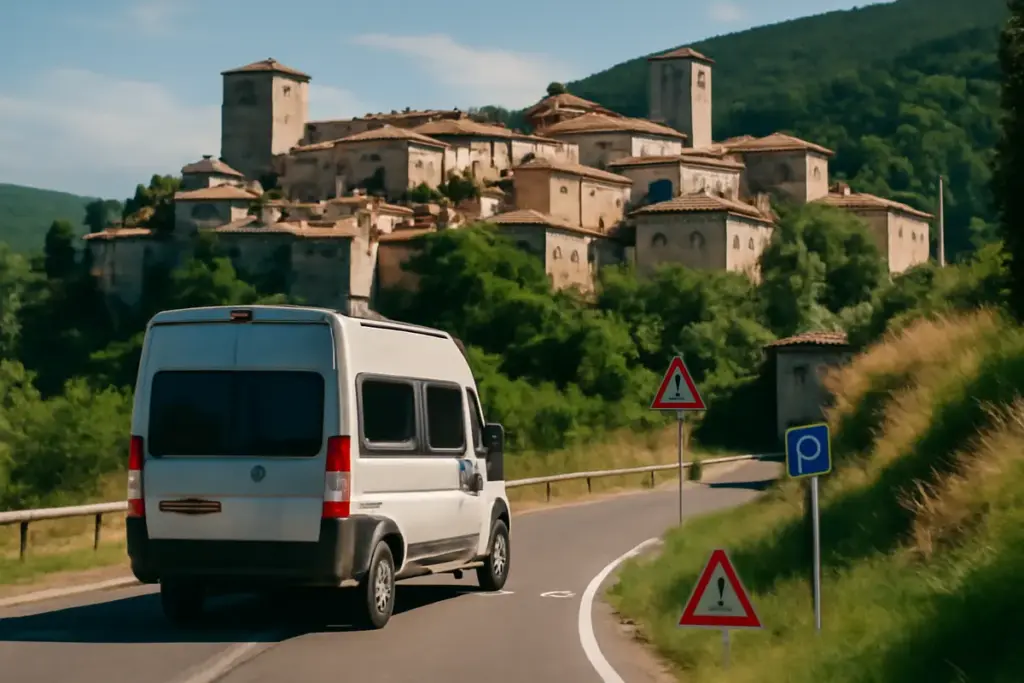 Percorso tra i borghi umbri in van: il programma che evita le strade troppo strette o difficili